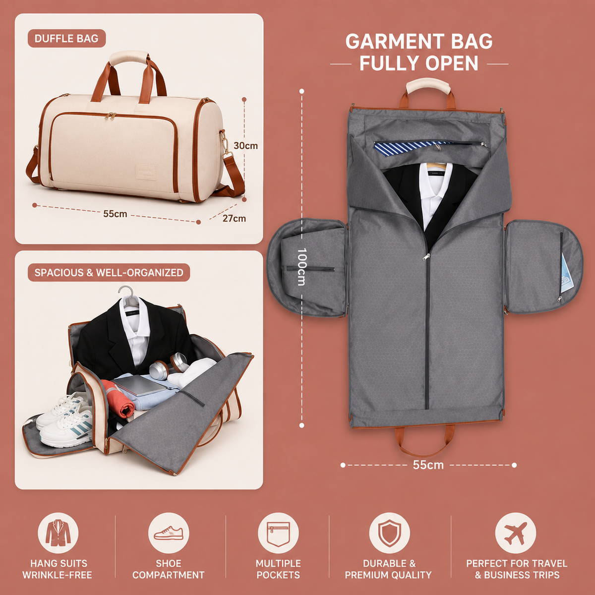 3-in-1 Travel Duffel Bag